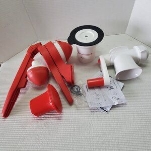 Tupperware Citrus Press Juicer Fusion Master Meat Mincer Grinder Accessories Red